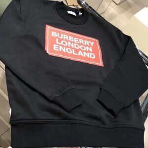 NWT Authentic Burberry Fleeced Crewneck Sweater with Red Logo